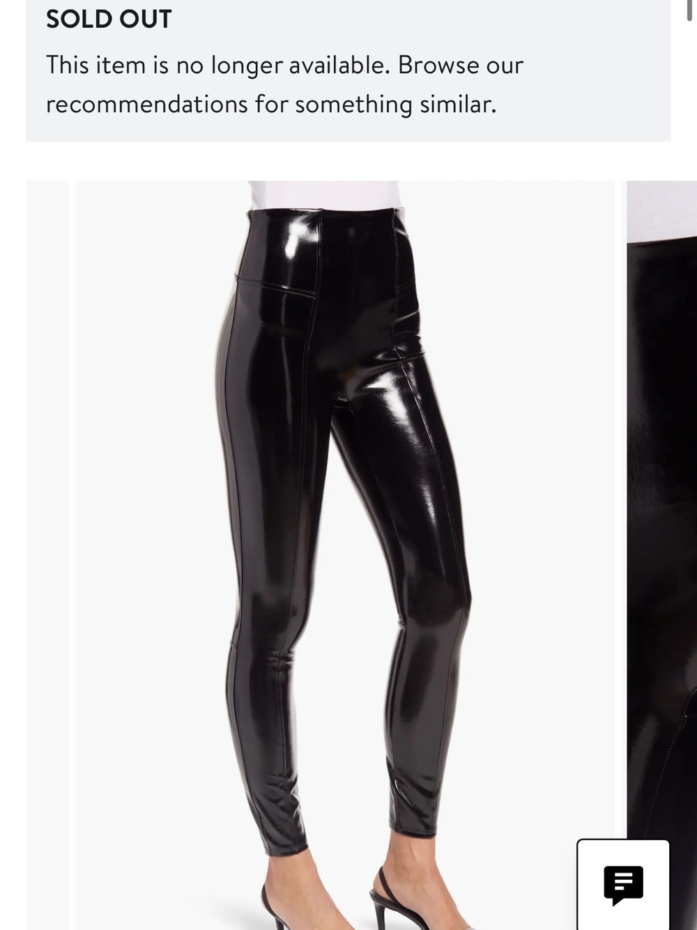 SPANX Shiny Black Faux Leather Jeggings - Picture 5 of 5